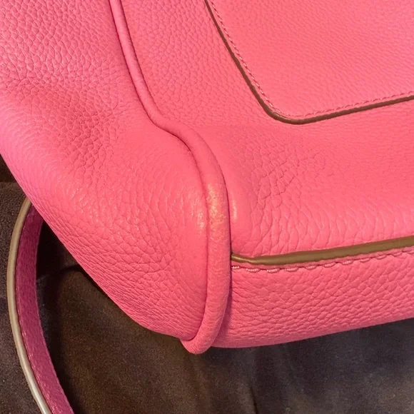 Tory Burch Carter Flap Pinky Lavender Leather Backpack - Picture 10 of 16